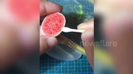 Talented woman sculpts clay into realistic looking vegetables and fruit in China