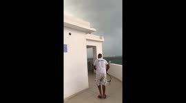 Near miss! UK tourists inches away from lightning strike