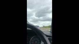 Helicopter lands on A1