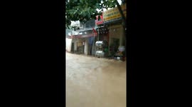 The flash flood occurred when storm Podul hit the central provinces of Vietnam