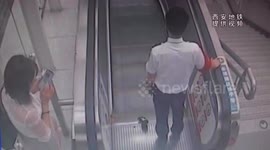 Escalator breaks down after woman's heel getting trapped in it in China