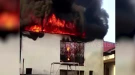 Massive blaze guts down battery manufacturing unit in northern India; no loss of life reported