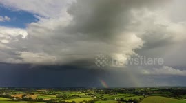 Drone View of Primary & Secondary Rainbows