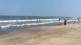 Summer Vacation In Ras El Bar Beach , Windy Fresh Water