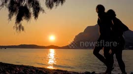 Golden Sunset at Aegean Sea