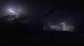 Wild lightning storm over Michigan
