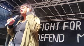 Diane Abbot speaks at stop the coup rally