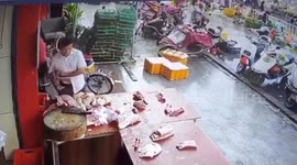 Chinese man steals pork from butcher after price increases dramatically