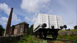 Time-Lapse railway cart & engine house at Middleton Top start of the Great North Trail 800 mile off-road mountain bike route