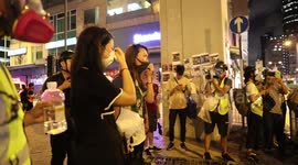 Touching moment young women beg for less violence and remind police that they are also Hong Kong citizens
