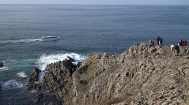 Tojinbo cliff in Fukui, Japan.