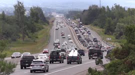 Massive traffic jams on highways leading back to Toronto as the summer holiday ends and back to school starts