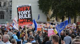 Protesters rally for a general election as Boris Johnson loses working majority