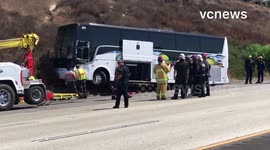 Bakersfield Charter Bus Crashes 118 WB