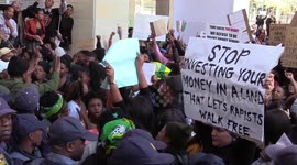Police clash with women protesters at WEF in South Africa against gender violence
