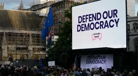 People's Vote supporters rally outside Parliament as no-deal Brexit blocked