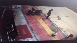 Runaway python crawls across road in China's Meizhou