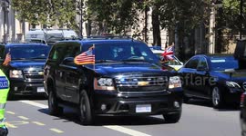 US Vice President Mike Pence arrives at Downing Street in London to meet UK PM Boris Johnson