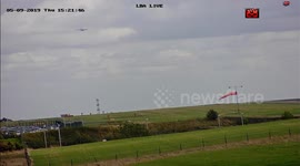 Boris Johnson lands at Leeds Bradford airport in RAF Bae 146
