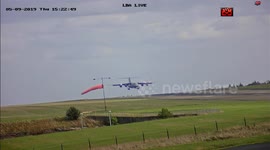 Boris Johnson's plane touches down in blowy conditions at Leeds Bradford Airport