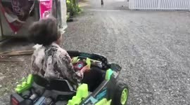 Grandmother 'Steals' Children's Toy Electric Car