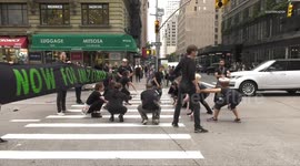 Dancers block New York street in protest of Amazon rainforest fires