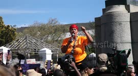 South African anti-abuse activist addresses large protest against rape & sexual violence