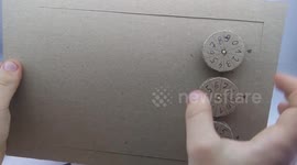 Belarusian father makes DIY safe from cardboard