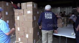 Aid organisation prepares boxes for hurricane-ravaged Bahamas