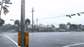 Hurricane Dorian winds nearly whip street signs off their posts in Georgetown, South Carolina