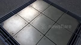 Having fun on Richter Spielgeräte dance chimes in Victoria Tower Gardens in London