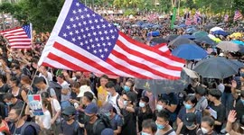 Pro-democracy protesters in Hong Kong chant ‘USA! USA!’ in march to US Consulate