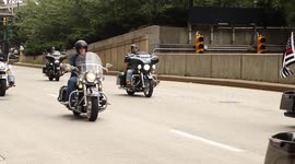 NYC: Hundreds of motorcycles drive up West Side in 9/11 tribute