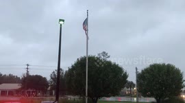 Hurricane Dorian tears apart American Flag