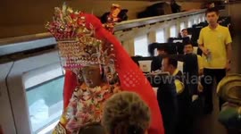 Statue of Chinese sea goddess travels on bullet train with real ticket