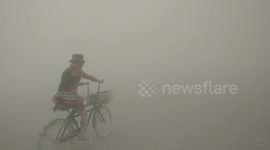Burning Man dust storm bicycling
