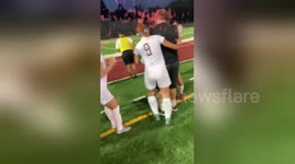 Pink card?! Hilarious moment grumpy college soccer coach fooled by genius gender reveal
