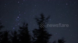 Time Lapse of Stars Over Forest