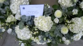 White flowers in September 11 Memorial Garden as London remembers the victims of 9/11 terror attacks 18 years on