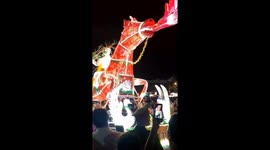 Giant lanterns parade around the streets in the mid-autumn festival in Vietnam