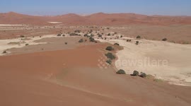 Playing on the beautiful dunes around the Sossusvlei pan, Namibia