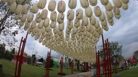 Lantern festival with thousands of lanterns, a unique cultural feature of Viet Nam