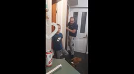 Funny moment dad scares son - prank