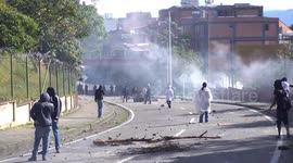 Students clash with riot police in Colombia's latest national teachers strike
