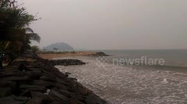 Haze in the city of Indonesia's Padang
