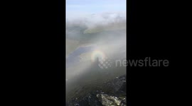 Rainbow Angel appears on side of Scottish mountain