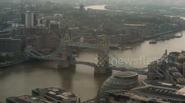 London skyline shot from high up in the shard building