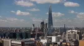 London skyline featuring the Shard on a sunny day