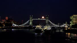 Rare micro-full moon rises above London