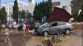 Torrential rains bring chaos to Spanish seaside town